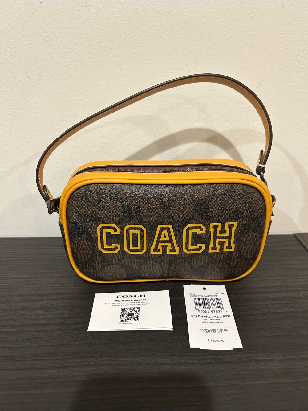 Coach Jamie Mini bag In Signature Canvas With Varsity Motif (Style No. CB851) - Picture 5 of 11